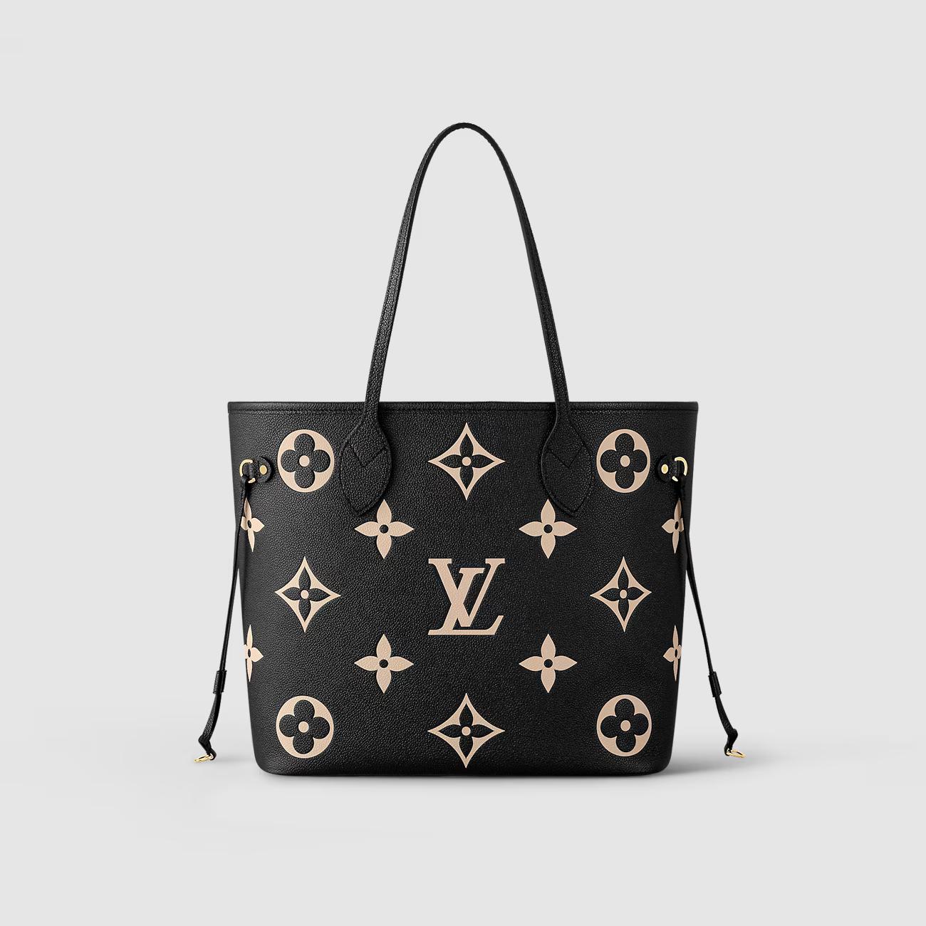 Túi Louis Vuitton Neverfull MM Nữ Đen Be